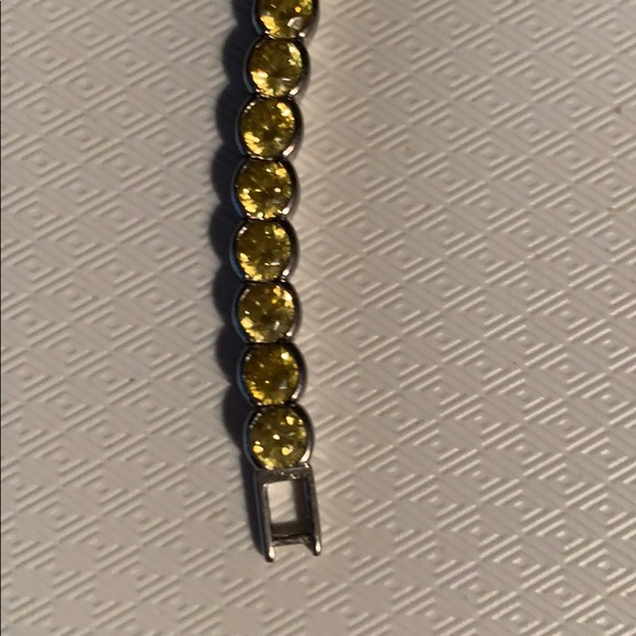 Yellow diamonique tennis bracelet - Picture 3 of 8